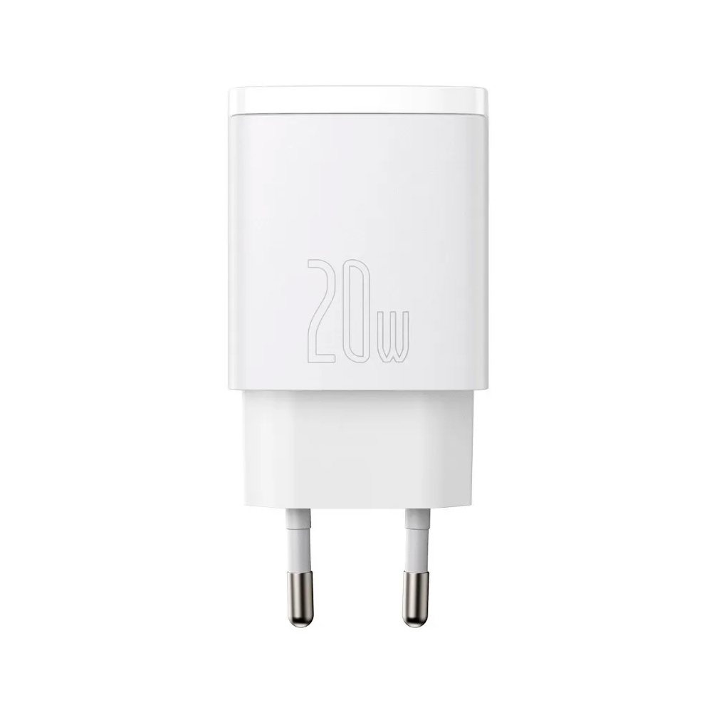 фото Сетевое зарядное устройство Адаптер Блок питания Baseus Compact PD 20W+QC3.0 / Type-C USB-C+USB белое CCXJ-B02