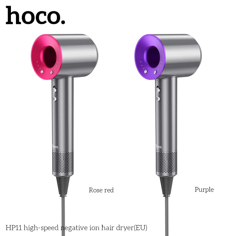 Фен для волос Hoco HP11 с отрицательными ионами фиолетовый