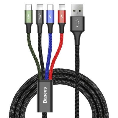 Кабель для зарядки 4 в 1 Lightning(2)/Micro/Type-C Baseus Rapid CA1T4-A01 3.5A 1.2м