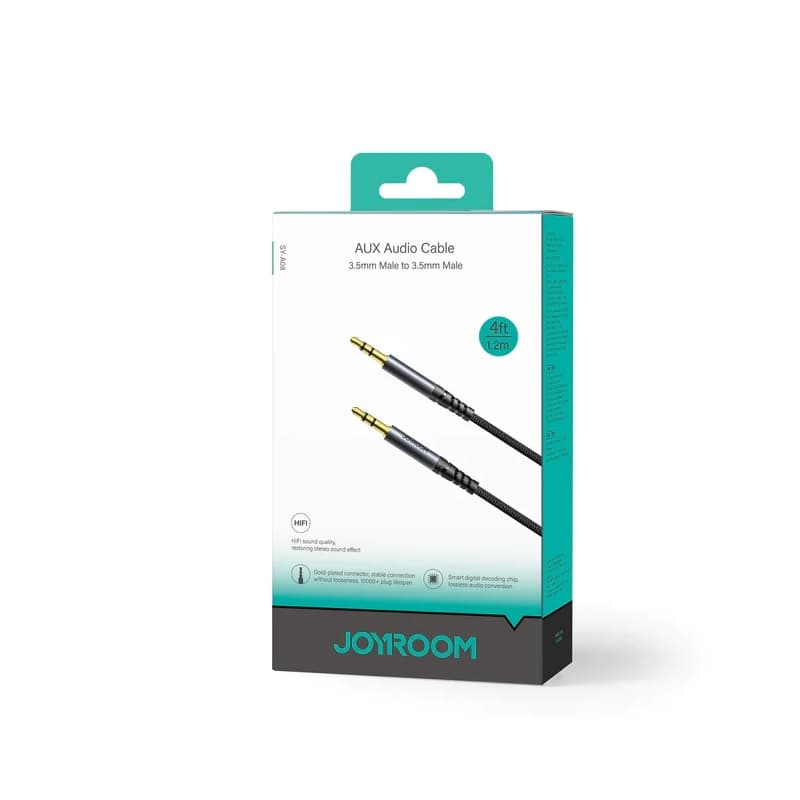 Кабель Aux Joyroom SY-A08 2м плетеный черный Кабель Aux Joyroom SY-A08 2м плетеный черный