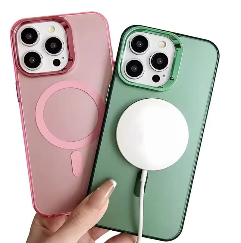 фото Чехол накладка для iphone 16 Pro Max (6.9) Magnetic силикон+пластик с магнитом для magsafe зеленая