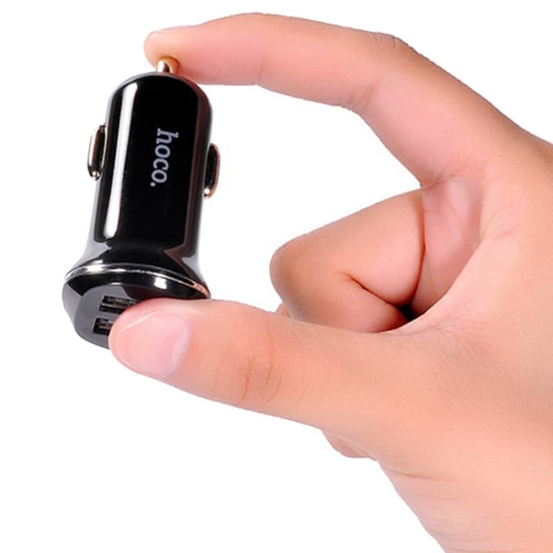 Изображение Автомобильное зарядное устройство HOCO Z1 2USB 2,1A+2,1A черное фото Автомобильное зарядное устройство HOCO Z1 2USB 2,1A+2,1A черное
