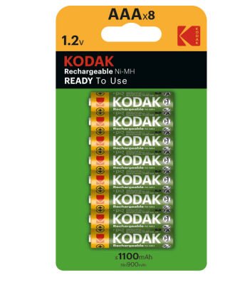 Батарейка аккумуляторная Kodak HR03-8BL 1100mAh никель-металлгидридный предзаряженные Батарейка аккумуляторная Kodak HR03-8BL 1100mAh никель-металлгидридный предзаряженные