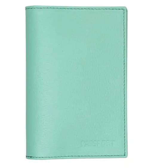 Обложка на паспорт кожа мятный