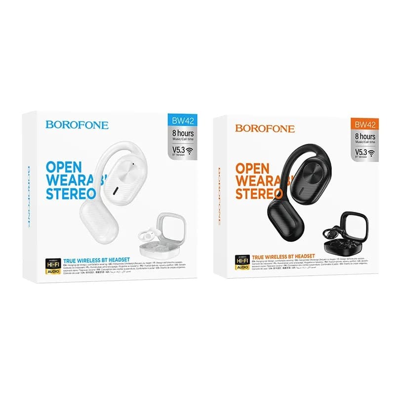 Изображение Наушники беспроводные Borofone BW42 белые фото Наушники беспроводные Borofone BW42 белые