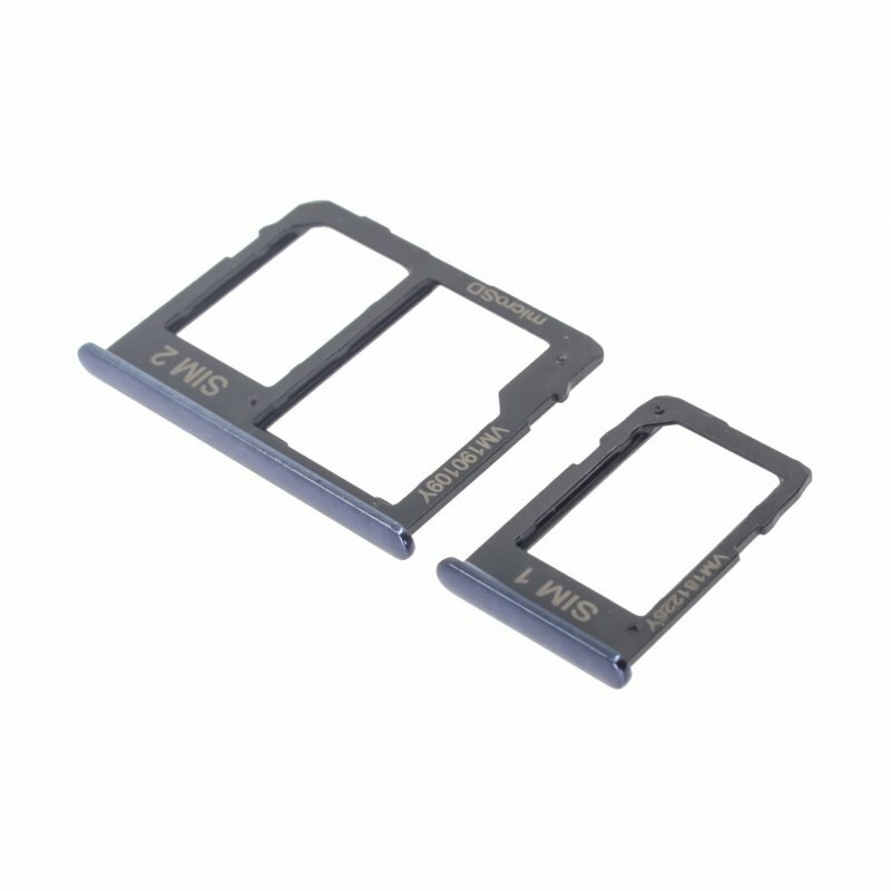 Держатель сим для Samsung J415F/J610/J4 Plus/J6 Plus черный (комплект 2шт)