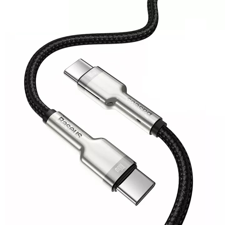 Кабель для зарядки Type-C to Type-C Baseus Cafule Metal CATJK-C01 5A 100W 1м черный