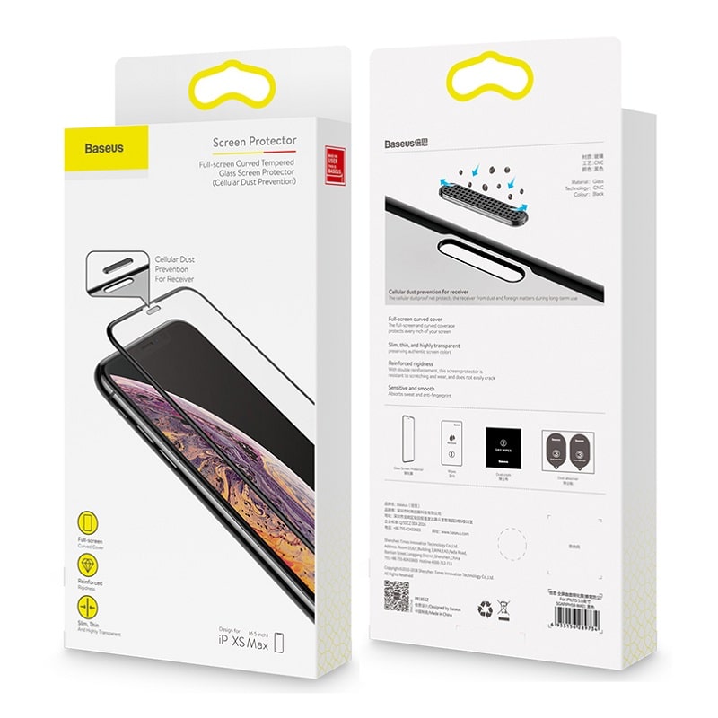 фото Защитное стекло для iphone 11 Pro Max/XS Max 6.5 Baseus Full-screen curved WA-01 черное
