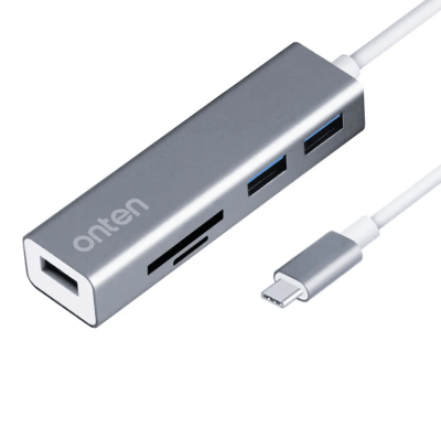 Разветвитель адаптер переходник концентратор Type-C HUB Хаб Onten OTN-9597 серый