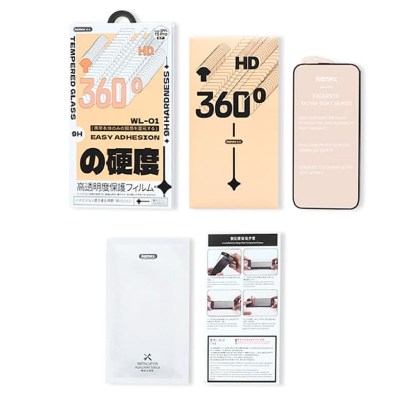 фото Защитное стекло для iphone 15 Pro Max 6.7 Remax WL-01 Future 360 9H черное