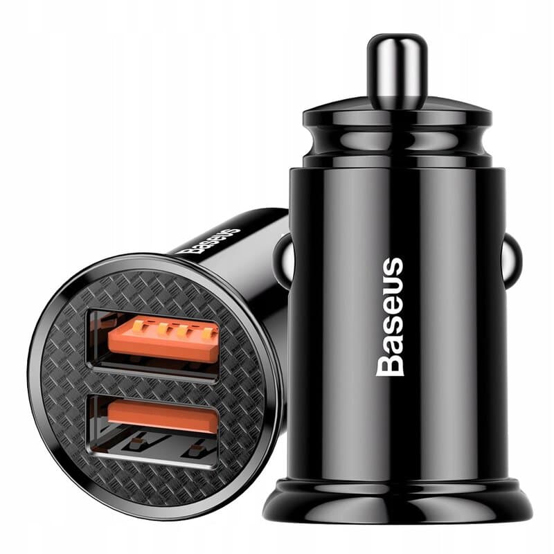 фото Автомобильное зарядное устройство Baseus Circular Plastic 2USB QC3.0 30W черное CCALL-YD01