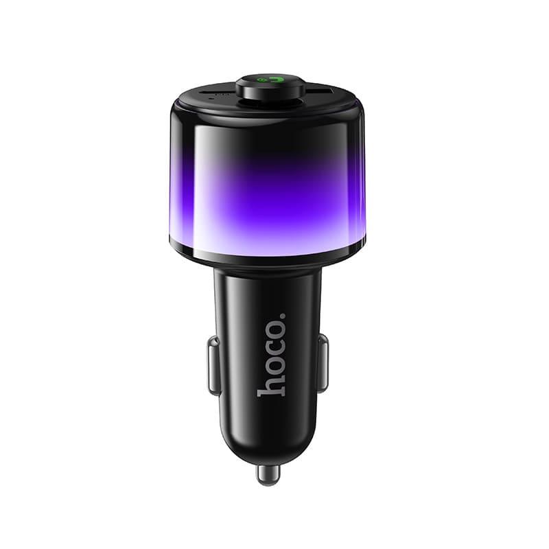 фото FM трансмиттер bluetooth модулятор HOCO E166 42W USB-A + USB-C PD 30W LED черный