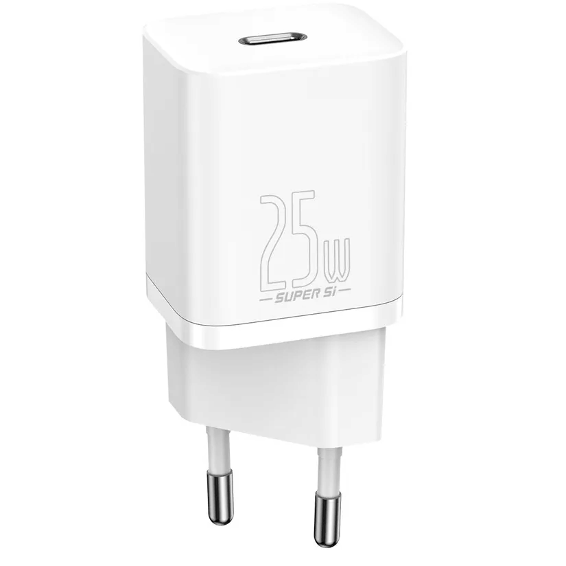 фото Сетевое зарядное устройство + кабель Type-C to Type-C Baseus USB-C 25W белый TZCCSUP-L02