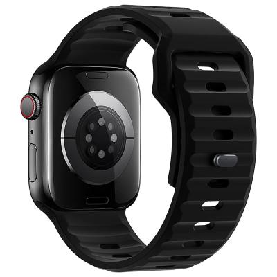 Ремешок для Apple Watch 42/44/45/49mm HOCO WA27 Flexible series рифленый силикон черный  Ремешок для Apple Watch 42/44/45/49mm HOCO WA27 Flexible series рифленый силикон черный