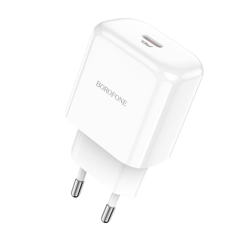 фото Сетевое зарядное устройство Адаптер Блок питания Borofone BN3 PD 20W Type-C USB-C белый 