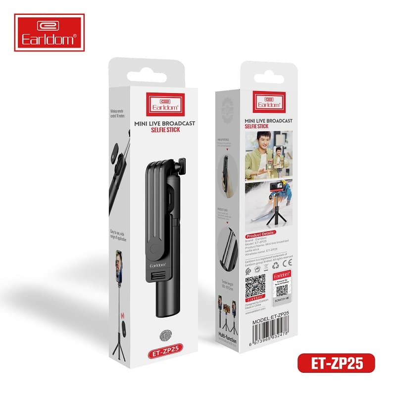 Монопод для селфи Ealdom ET-ZP25 трипод с Bluetooth черный Монопод для селфи Ealdom ET-ZP25 трипод с Bluetooth черный