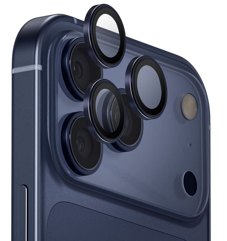 фото Защитное стекло на камеру для iphone 17 Pro 6.3/17 Pro Max 6.9 с металлической рамкой серебро