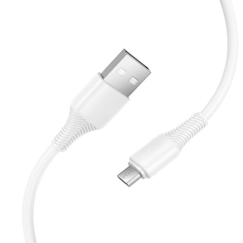 Кабель для зарядки Micro USB HOCO X120 2.4A 1м силиконовый белый