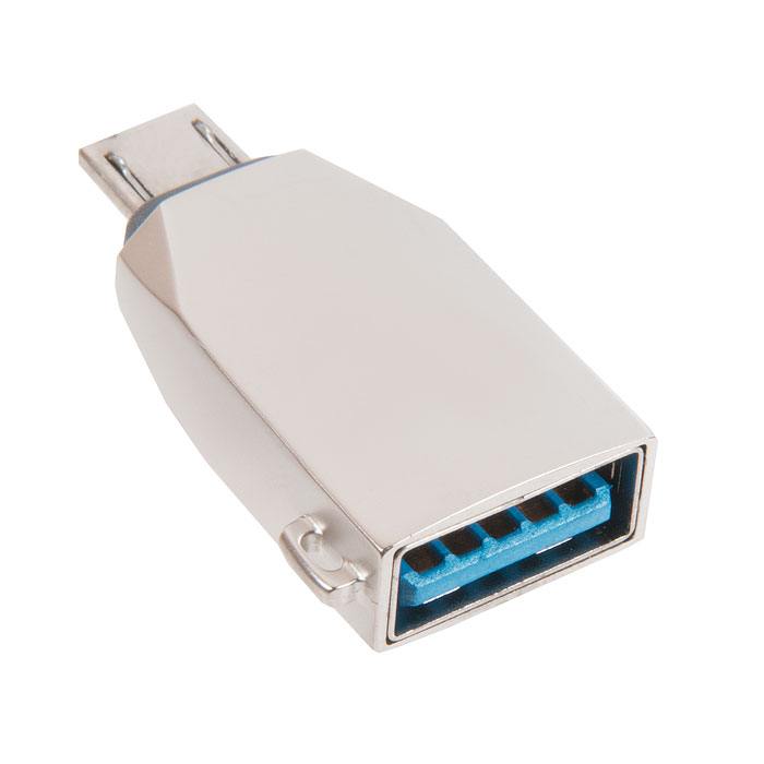 Адаптер переходник OTG с Micro USB на USB 3.0 HOCO UA10 жемчужный