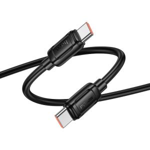 Кабель для зарядки Type-C to Type-C HOCO X115 240W 5A 1м силиконовый черный