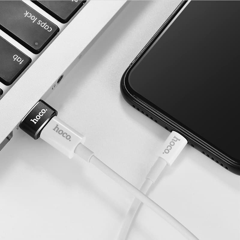 Адаптер переходник OTG с USB на Type-C USB HOCO UA6 черный