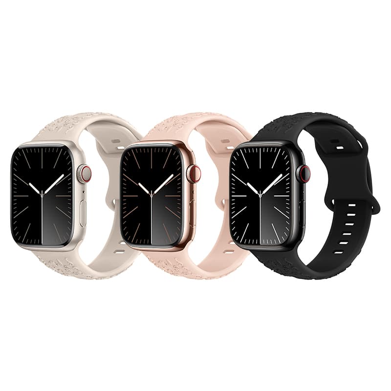 Ремешок для Apple Watch 38/40/41mm HOCO WA30 Flexible series 3D solid color силикон черный (black)