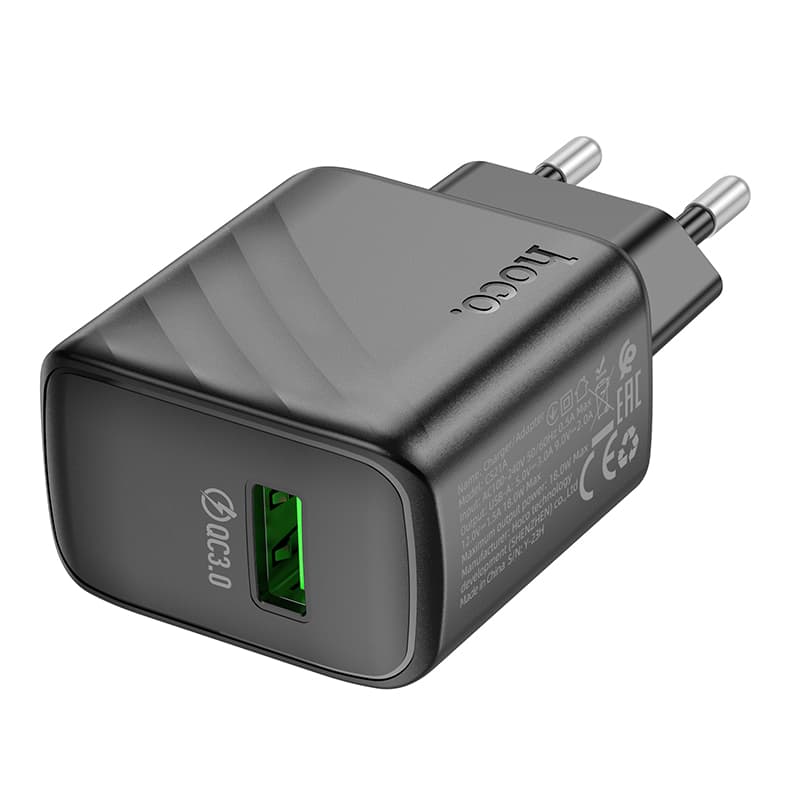 фото Сетевое зарядное устройство Адаптер Блок питания HOCO CS21A QC3.0 3A черное
