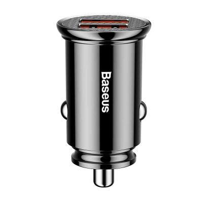 Автомобильное зарядное устройство Baseus Circular Plastic 2USB QC3.0 30W черное CCALL-YD01