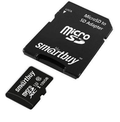 Карта памяти Smartbuy MicroSDXC Class 10 U3 V30 A1 Advanced R/W 90/55MB/s 128Gb