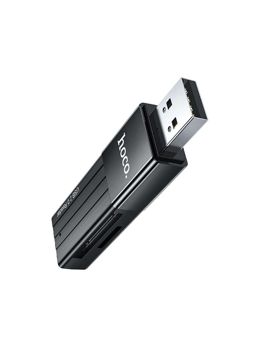 Картридер Hoco HB20 2 в 1 USB 2.0 черный Картридер Hoco HB20 2 в 1 USB 2.0 черный