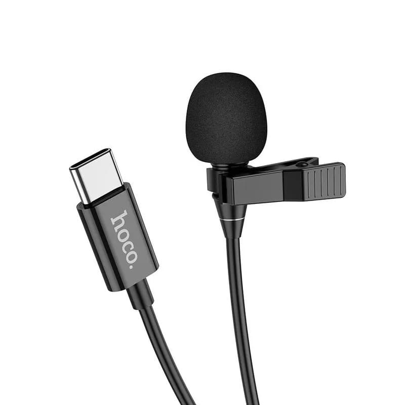 Микрофон петличный HOCO L14 для Type-C 2м черный