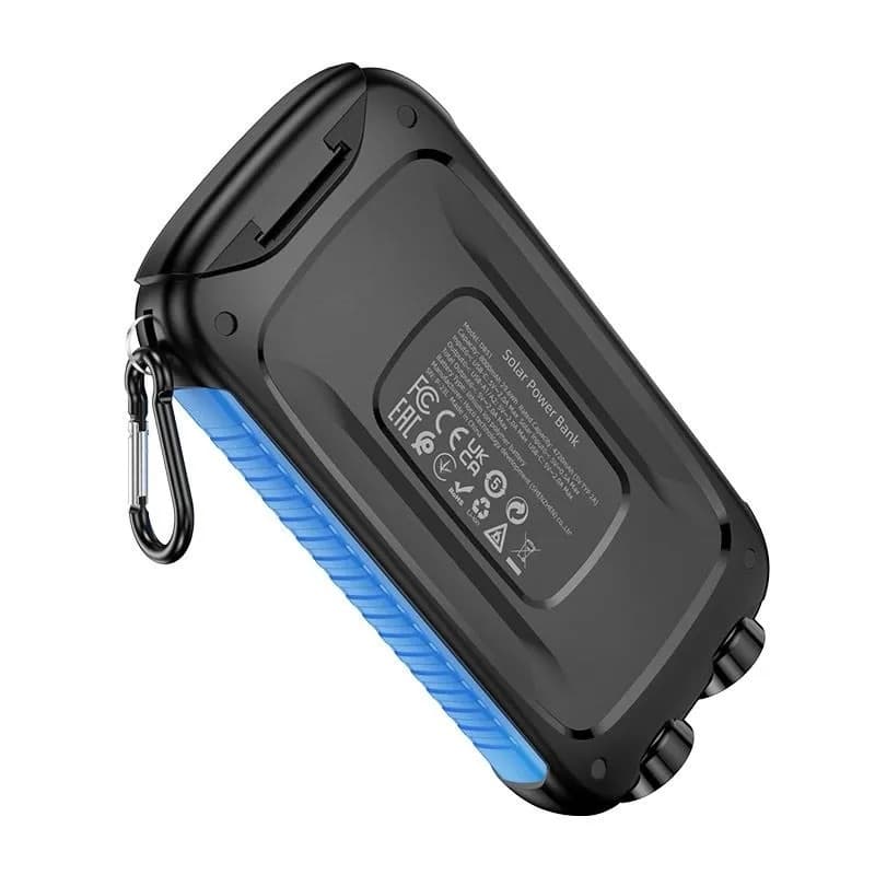 Изображение Внешний аккумулятор повербанк Power bank HOCO DB51 8000mAh с солнечной панелью и фонариком черный фото Внешний аккумулятор повербанк Power bank HOCO DB51 8000mAh с солнечной панелью и фонариком черный