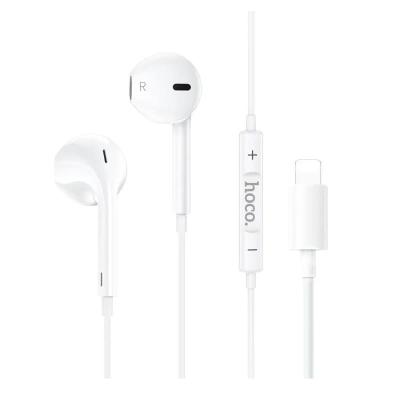 Наушники проводные разъем Lightning для iP Hoco M111 белые с чипом MFI