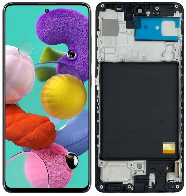 Дисплей для Samsung A51 2019/A515 + тачскрин черный с рамкой OLED Дисплей для Samsung A51 2019/A515 + тачскрин черный с рамкой OLED