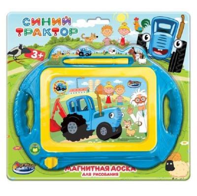 Магнитная доска для рисования Синий трактор Играем вместе
