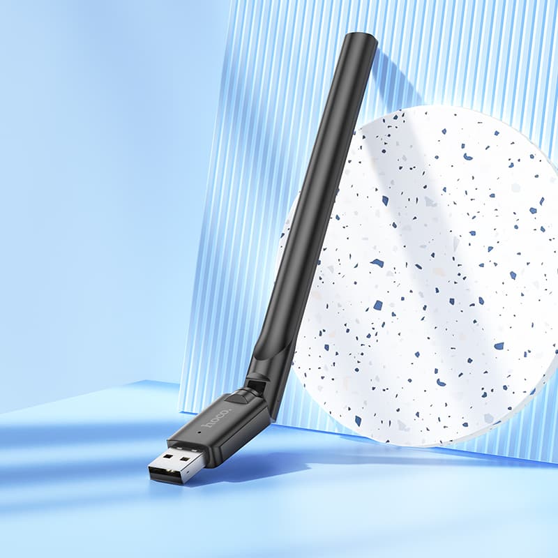 USB адаптер Wi-Fi4 HOCO HI32 черный (USB2.0 2.4ГГц до 150Мбит/с)