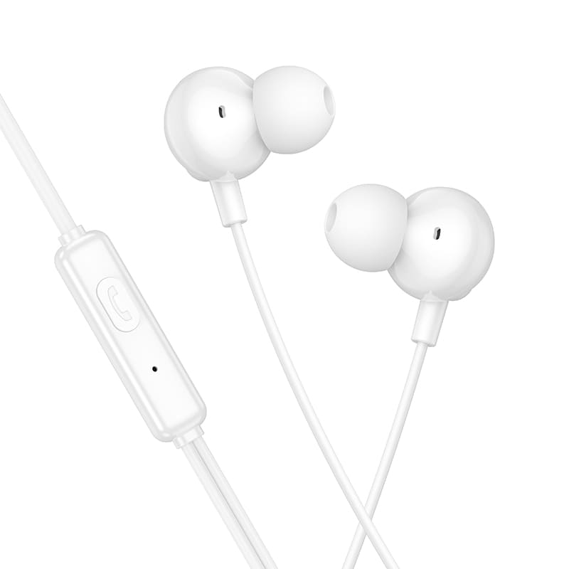 фото Наушники проводные Hoco M117 с микрофоном, Jack 3.5, 1.2 м, белые