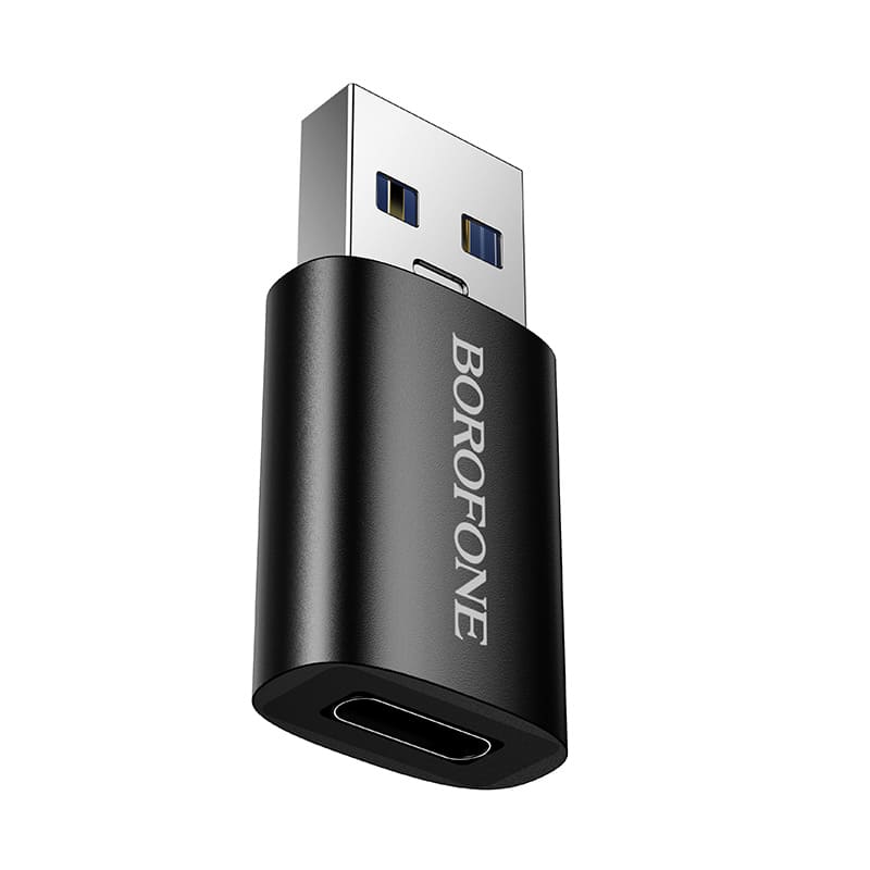 Адаптер переходник OTG с USB 3.0 (M) на Type-C USB (F) Borofone BV26B черный