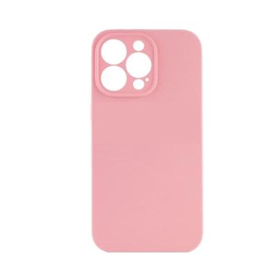 Чехол накладка для iphone 13 (6.1) soft силикон с защитой камеры розовая