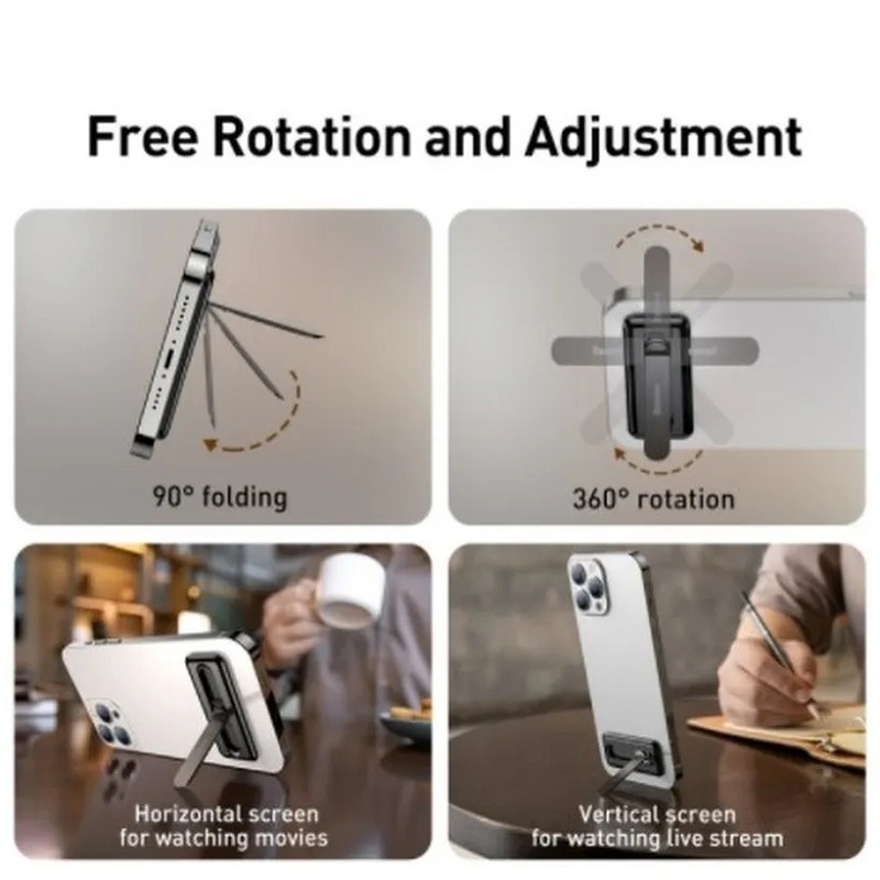 фото Складной кронштейн держатель для телефона Baseus Foldable Bracket на чехол черный LUXZ000001