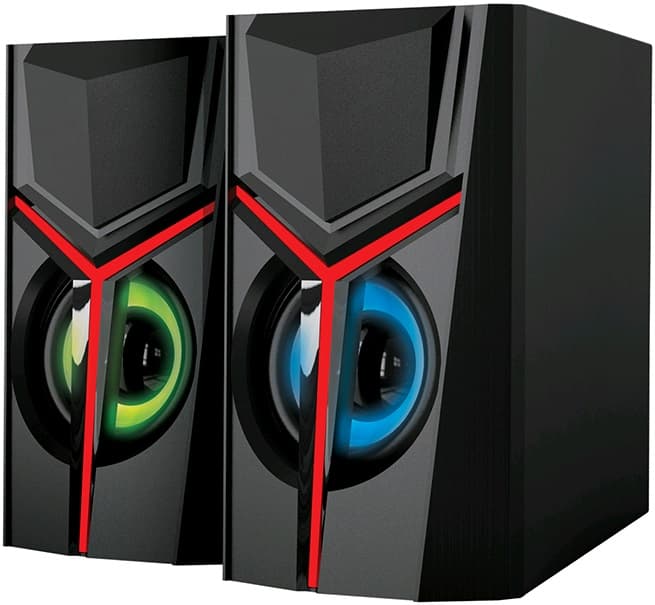 Акустическая система 2,0 Qumo Tron AS007,10ВТ, RGB подсветка USB+3.5 jack, объемное звучание