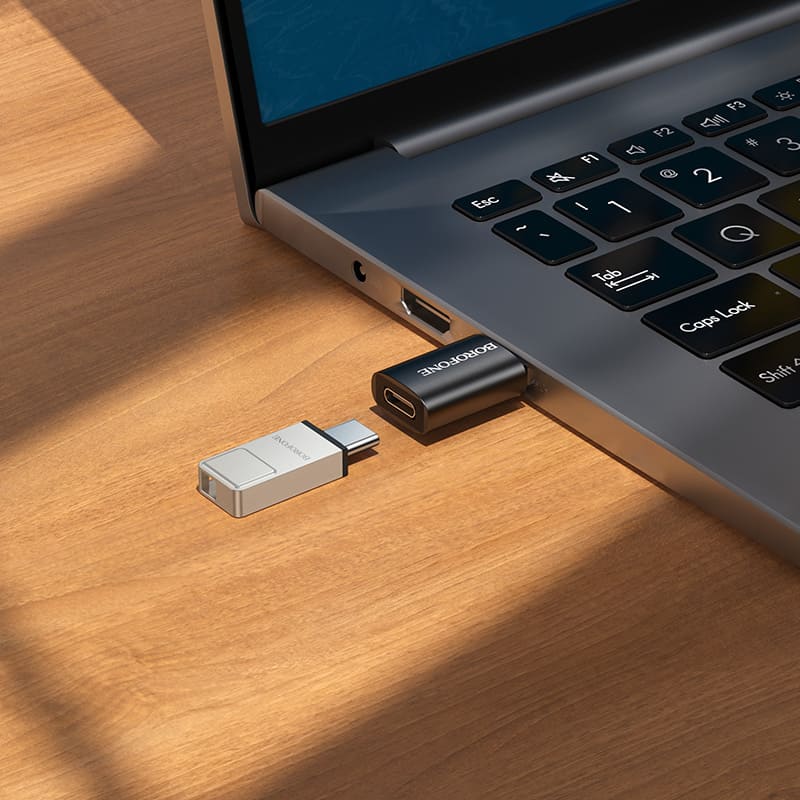 Адаптер переходник OTG с USB 3.0 (M) на Type-C USB (F) Borofone BV26B черный