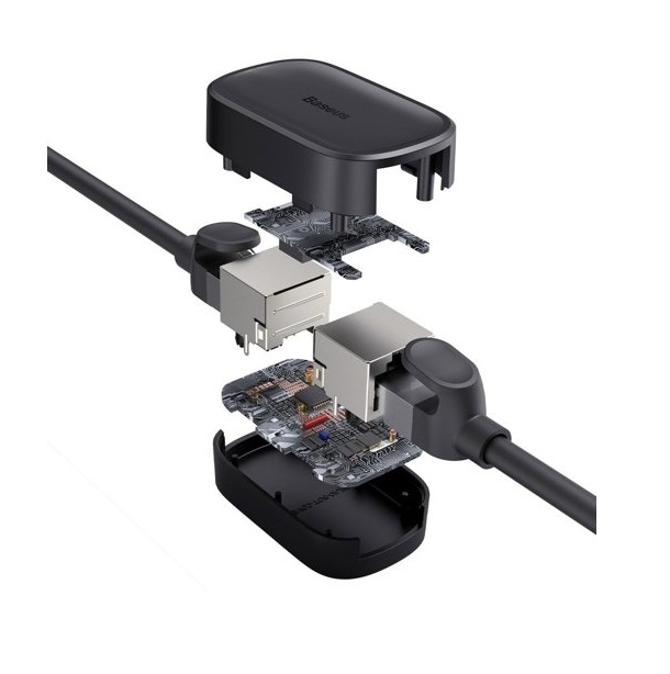 Адаптер переходник для сетевого кабеля Baseus PCFXQ-01 High Speed in Line Coupler черный