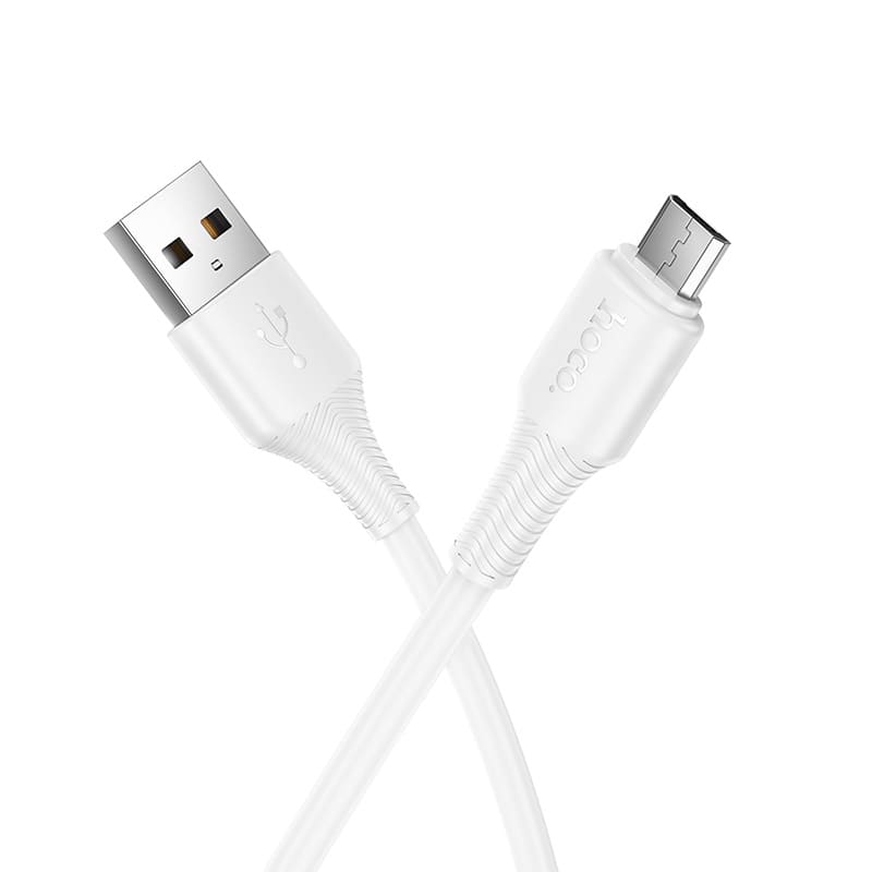 Кабель для зарядки Micro USB HOCO X120 2.4A 1м силиконовый белый