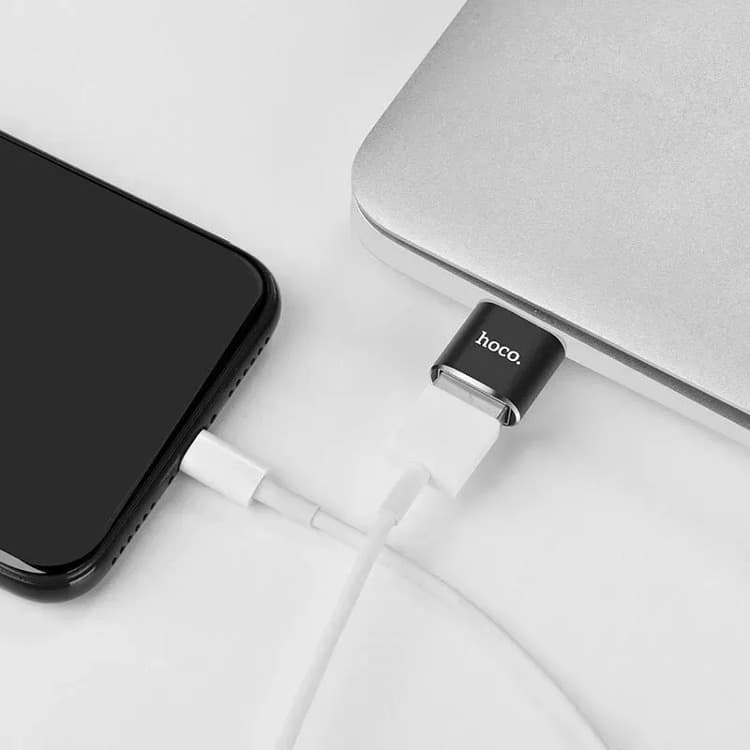 Адаптер переходник OTG с Type-C USB на USB HOCO UA5 черный