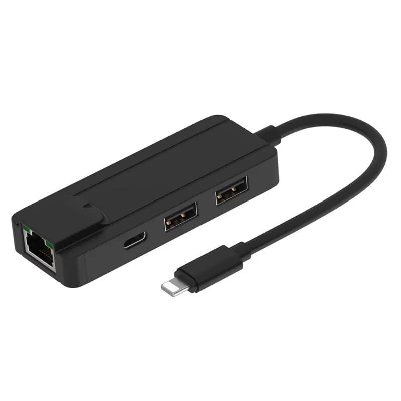 Разветвитель адаптер переходник концентратор Lightning HUB Хаб Onten OTN-75002 черный