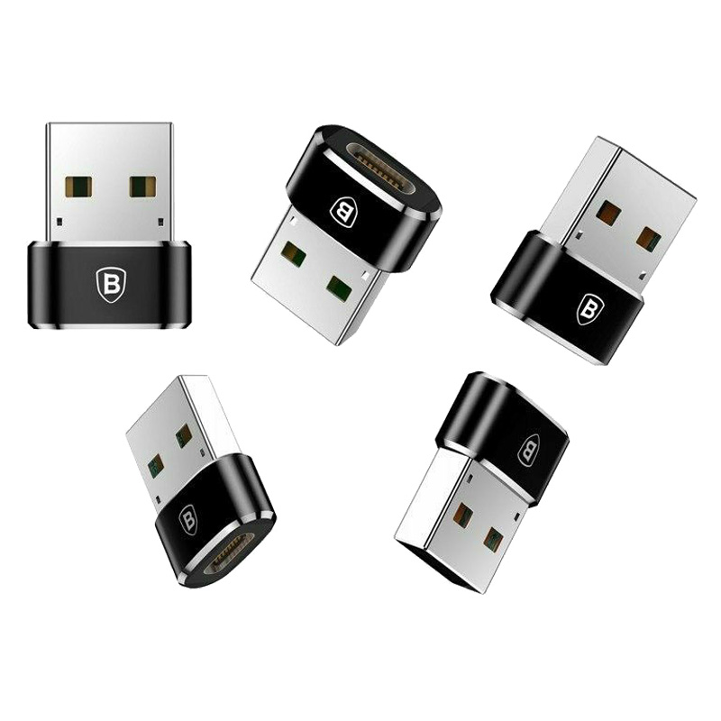 Адаптер переходник OTG с USB на Type-C USB Baseus CAAOTG-01 черный