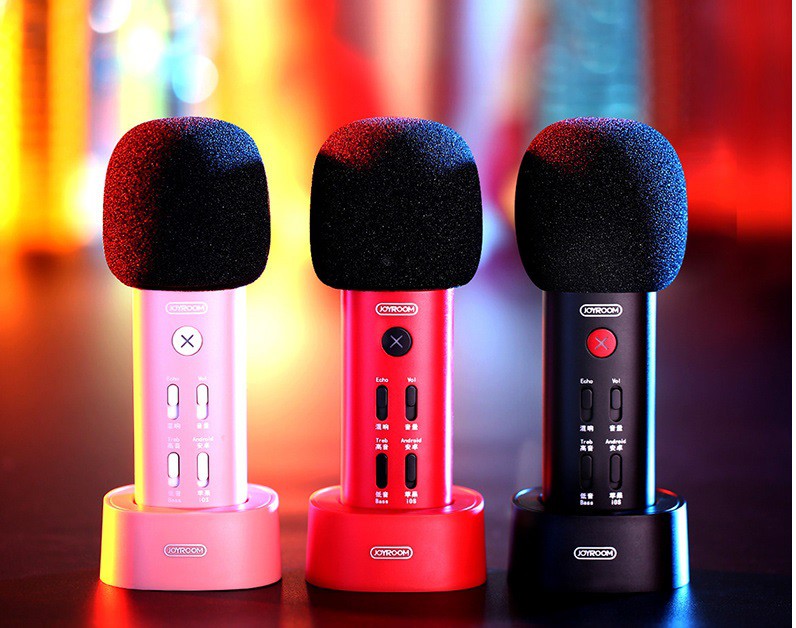 Микрофон для караоке Joyroom K Series JR-K2 1200mAh Live черный (подключение через кабель)