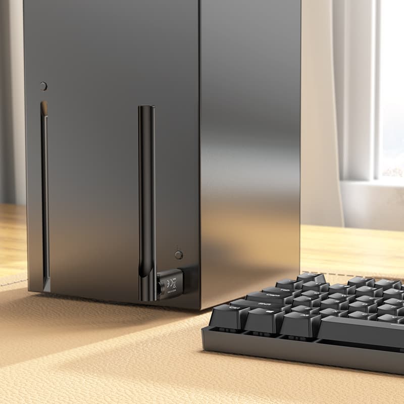 USB адаптер Wi-Fi4 HOCO HI32 черный (USB2.0 2.4ГГц до 150Мбит/с)