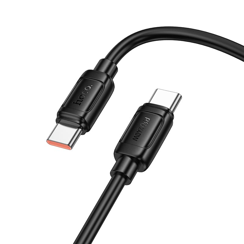 Кабель для зарядки Type-C to Type-C HOCO X115 240W 5A 1м силиконовый черный